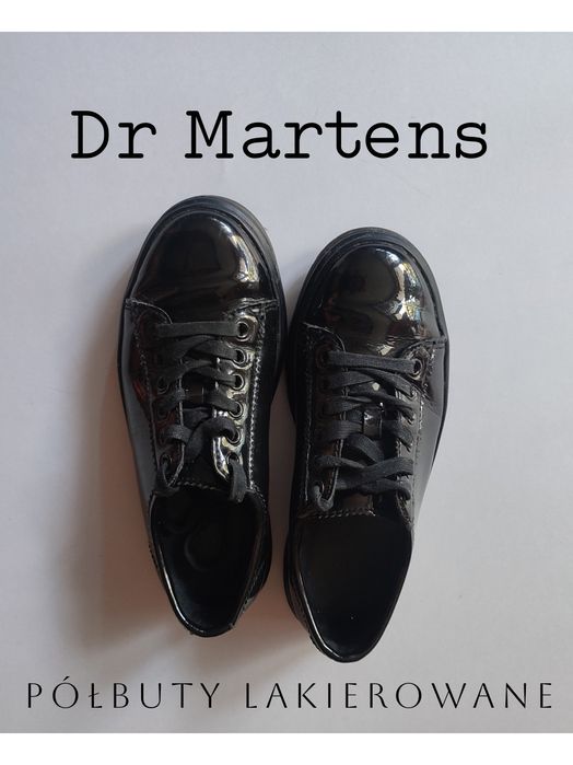 Po buty oksfordki trampki Dr. Martens czarne lakierowane 37