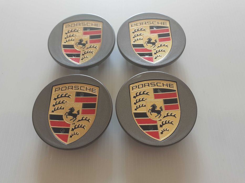 Centros/tampas de jante completos Porsche com 56, 60, 65, 68 e 76 mm