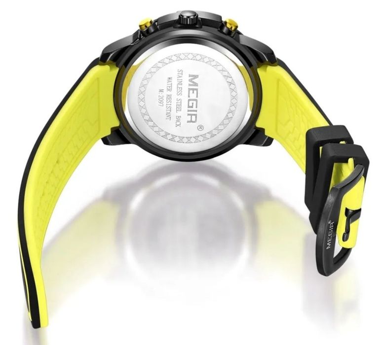 Zegarek Megir  Black Yellow Chronograph