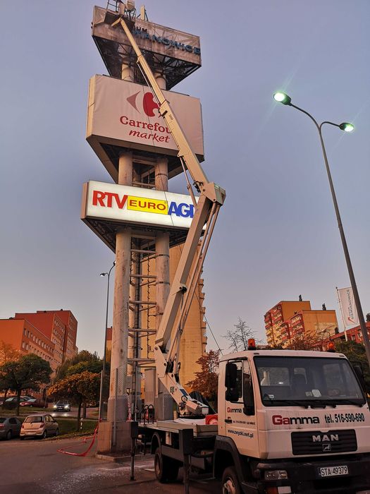 Zwyżka Sosnowiec wynajem zwyżki podnośnik koszowy 45m