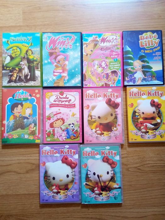 DVD infantis - Kitty Barbie Noddy Heidi Noddy Shrek Winx