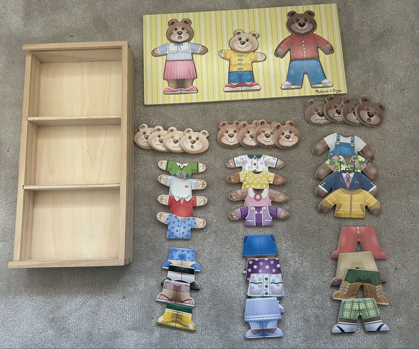 Melissa & Doug – drewniana misiowa układanka, na 3 latka