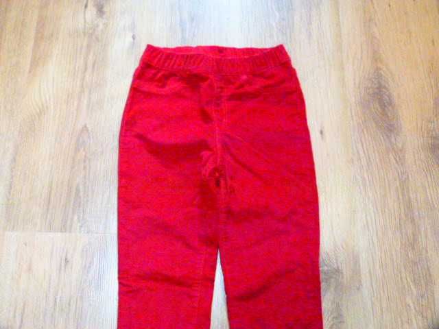 rozm 134 H&M spodnie rurki czerwone  w prążki
