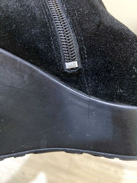 Сапоги жіночі натуральна замша на овчині чорні р. 37  (24,5 см)