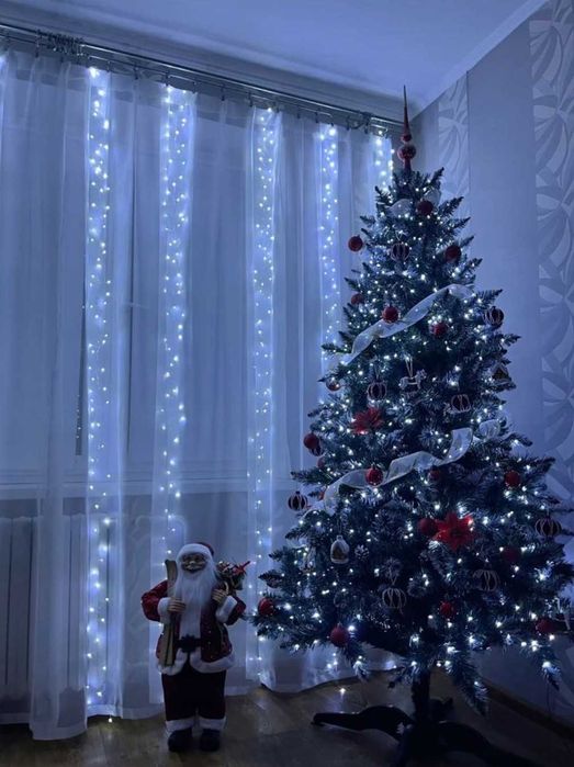 Гірлянда завіса новорічна LED святкова светлодиоидная гирлянда на елку