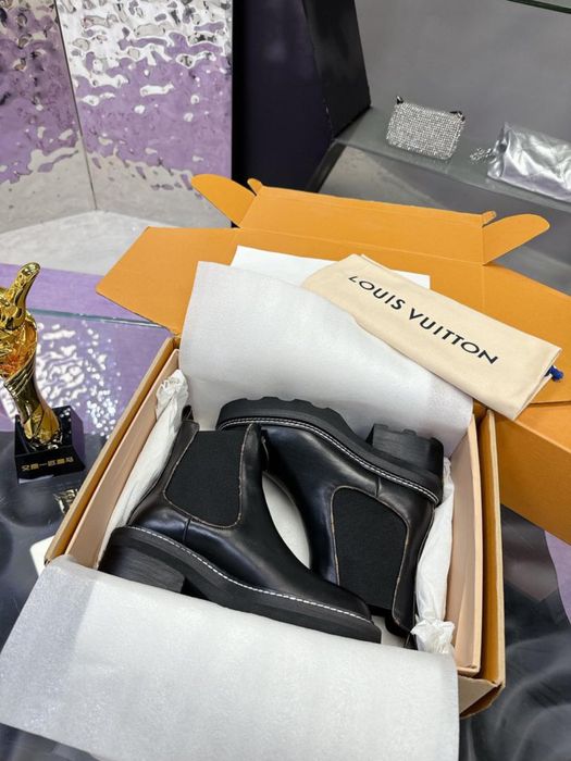 Botki Louis Vuitton black leather