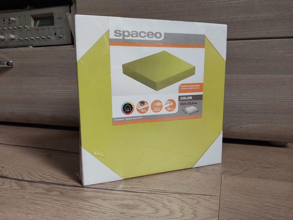 Spaceo Półka Ścienna Komorowa Zielona 23,5x23,5x3,8 cm