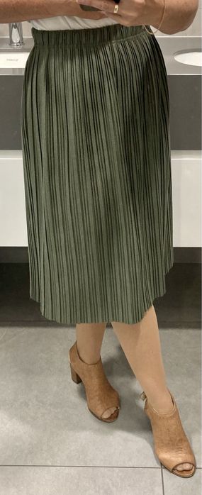 Plisowana spódnica khaki reserved rozm. 164 XS S