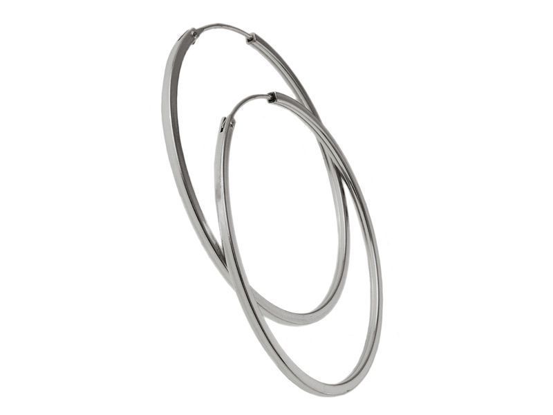 Klasyczne Srebrne Kolczyki Gładkie Koła 4Cm Kółka K3014