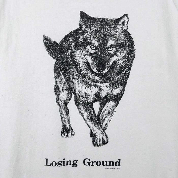 T-Shirt Vintage Wolf Human-I-Tees Anvil XL Single Stitch