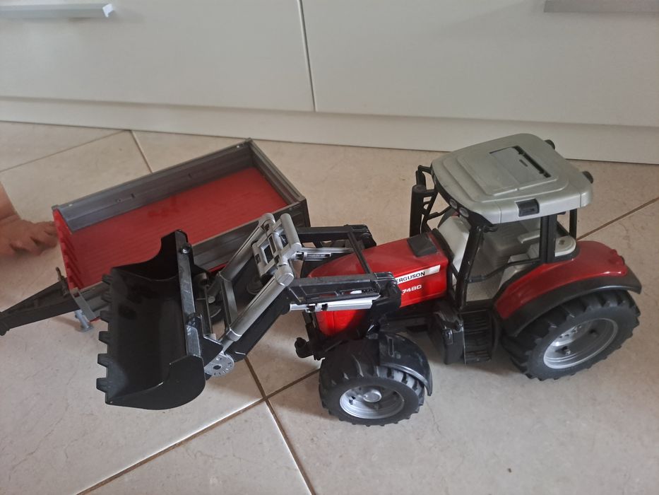 Ciągnik traktor Ferguson 7480 tur przyczepa Bruder
