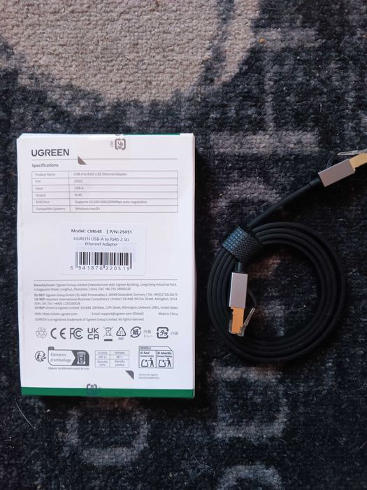 Karta sieciowa USB 3.0 2.5G.+Kabel RJ45 1m cat.8