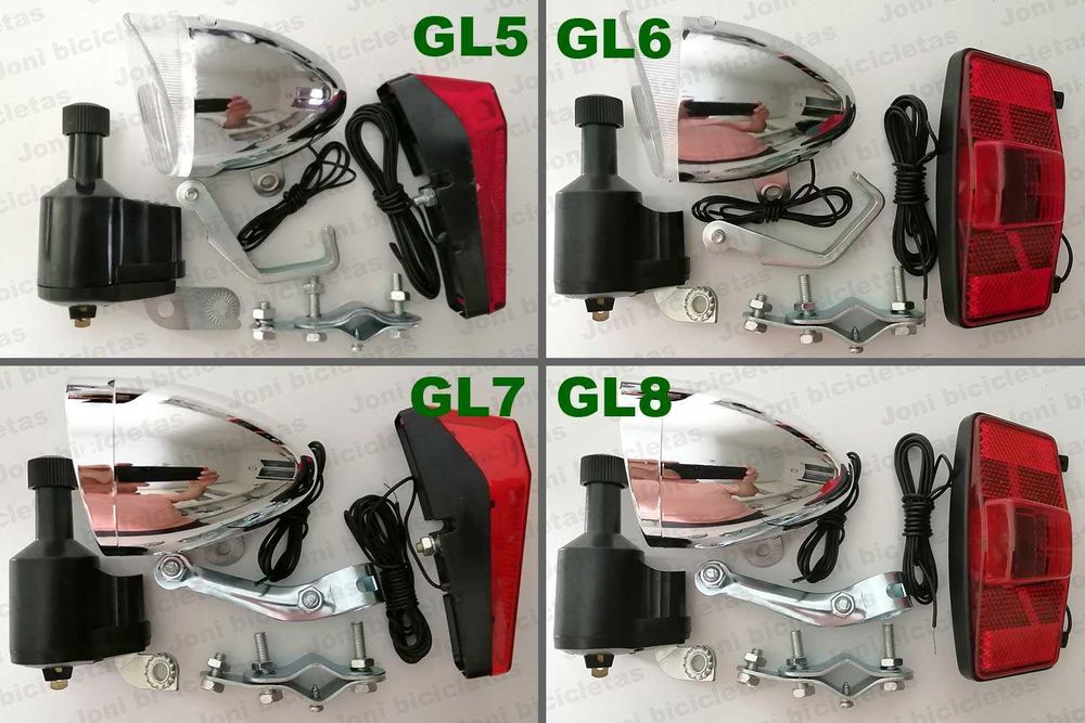 Grupos de luz de bicicleta pasteleira, dobrável, city bike, etc