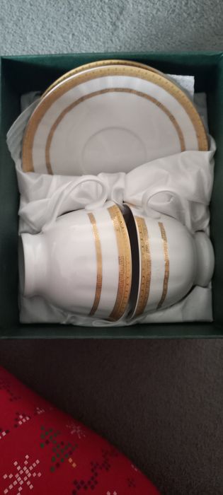 Komplet do kawy herbaty, filiżanki z talerzykiem, porcelana