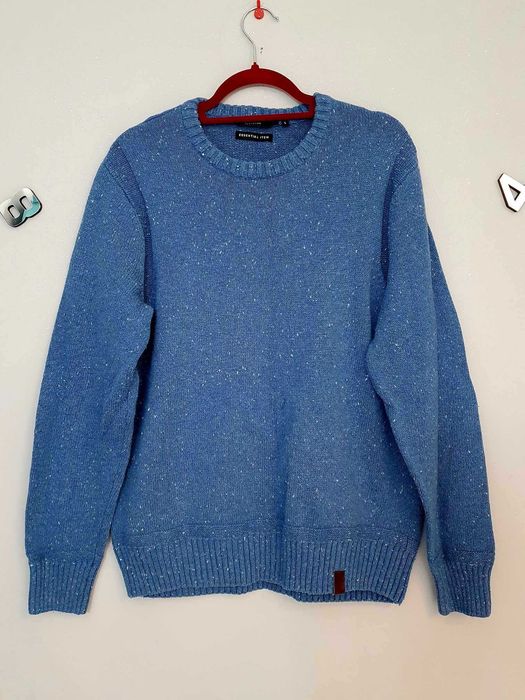 Reserved Sweter Niebieski Nakrapiany Melanż