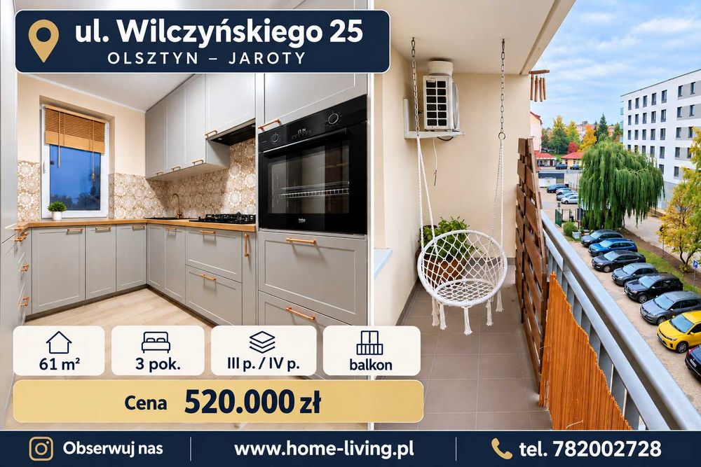 ul.Wilczyńskiego 25, 3pok, 61m2, BALKON