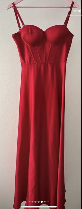 Sukienka długa elegancka na studniówkę czerwona rozmiar M