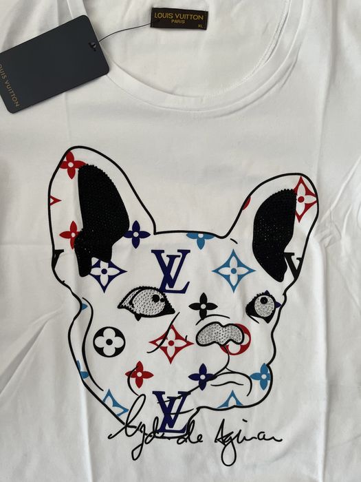 NOWA damska koszulka Louis Vuitton t-shirt LV L XL pies dog