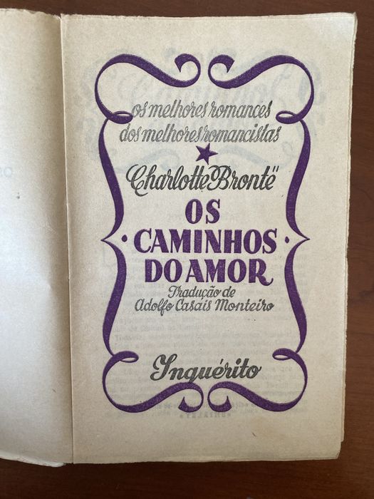 Livro de romance Os Caminhos Do Amor de Charlotte Brontë
