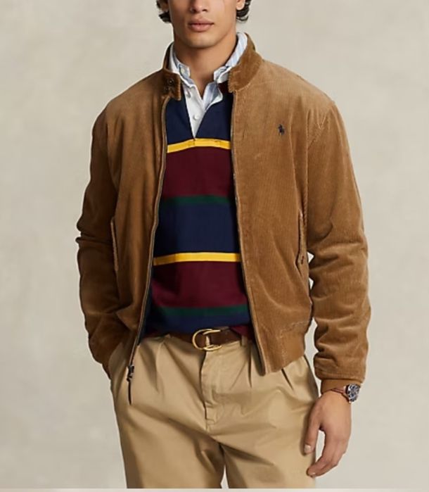 Ralph lauren nowa kurtka sztruksowa bomber lekka męska r. XL