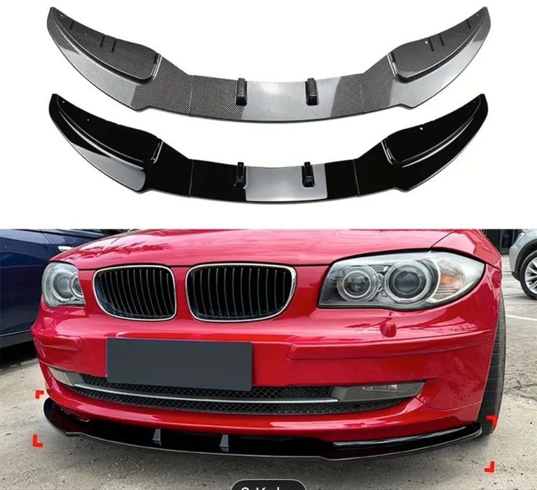 Dostawka dokładka zderzaka lotka bmw e87 e81 seria 1 przednia czarna