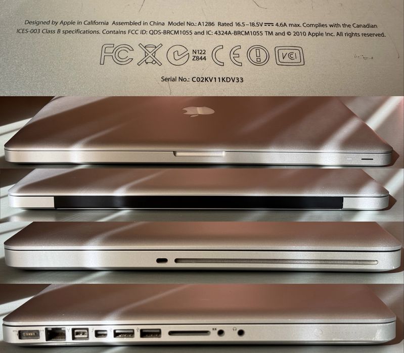 MacBook Pro 15 2012 mid i7 16gb 120ssd 500hdd A1286