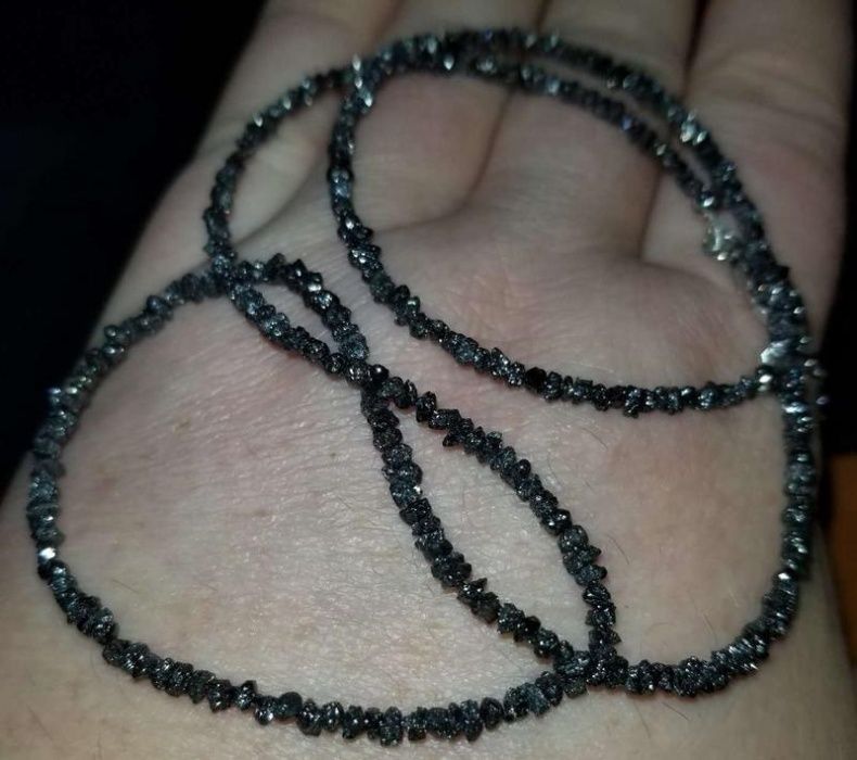 Колье , леска черный бриллиант Длина 48 см