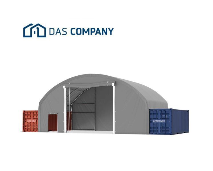12x6m  Namiot ZADASZENIE do kontenera WEJŚCIE WJAZD Das