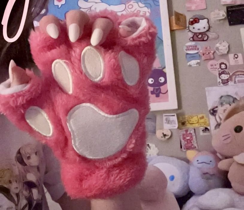 Łapki rękawiczki piękny róż