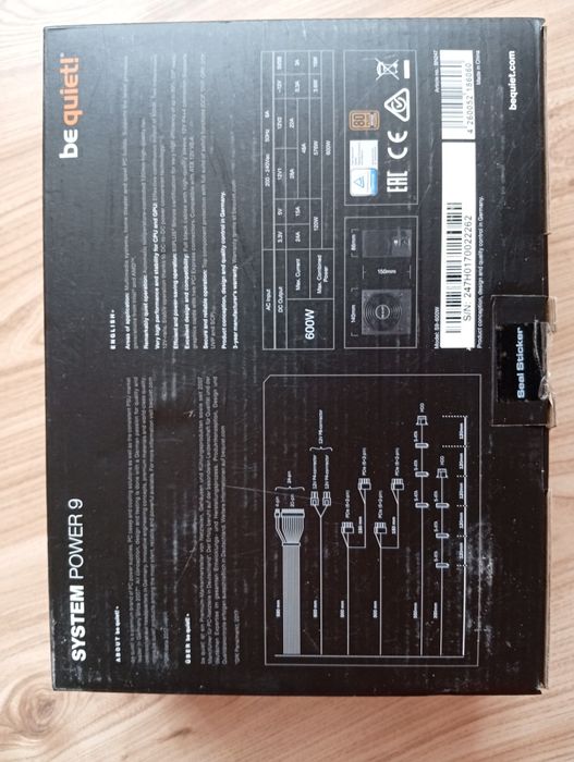 Zasilacz BeQuaiet 600W system power 9 80 bronz