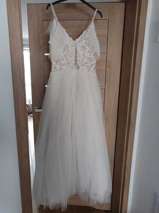 Suknia ślubna brokat Boho