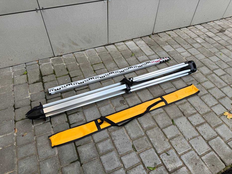 Якісна Телескопічна Рейка 5 метрів + Штатив 165 см з упорами у ґрунт