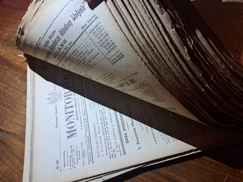 Monitor Polski 1922 nr. 1-145 1 półrocze dziennik urzędowy RP