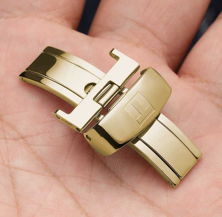 Klamra zapięcie motylkowe Tissot 18mm do paska zegarka srebrne złote