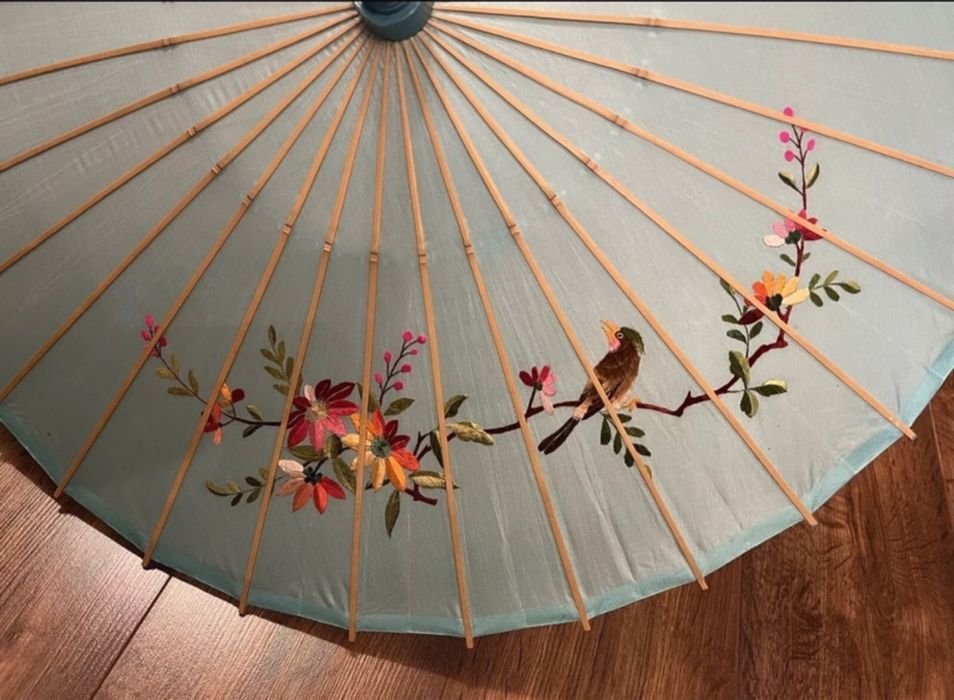 Stara parasolka chinska jedwabna