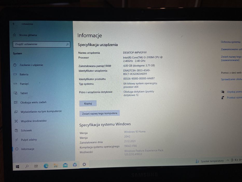 Laptop Samsung Używany