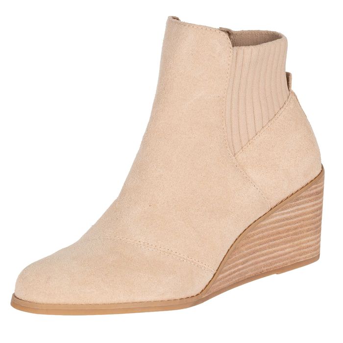 TOMS botki zamszowe beżowe na koturnie r. 40 OUTLET