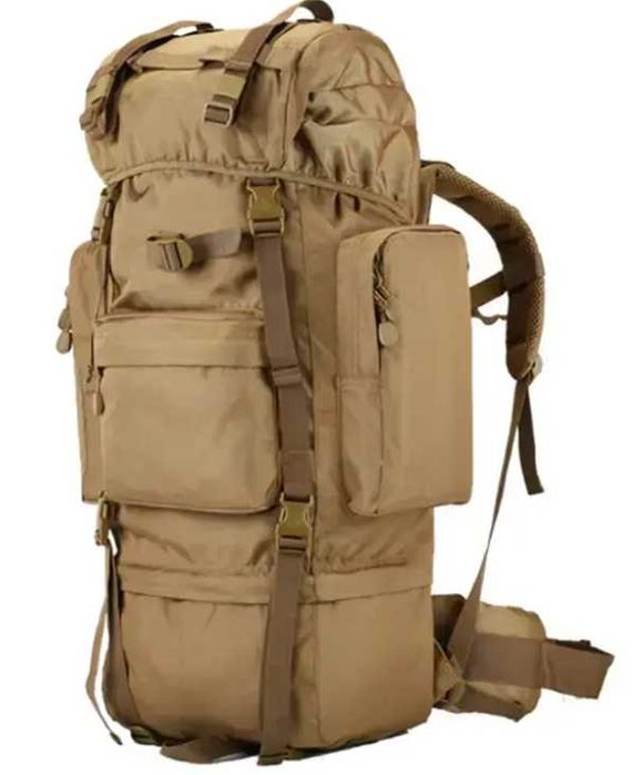 Рюкзак похідний тактичний каркасний 80-85л Мультик Олива Чорний Койот