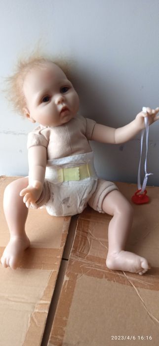 Okazja ! Duża Słodka lalka typ reborn 52 cm.