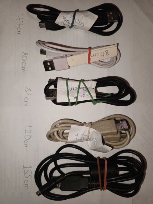 Кабель mini USB Тип B 3×7 мм -  USB Тип A 4×12 мм обычный