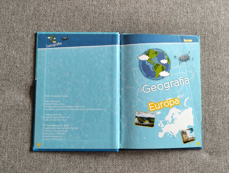 Livro juvenil de geografia "Europa"