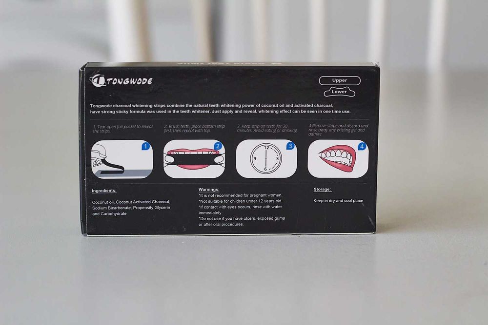 Tiras de branqueamento de carvão ativado de coco – 7 Saquetas