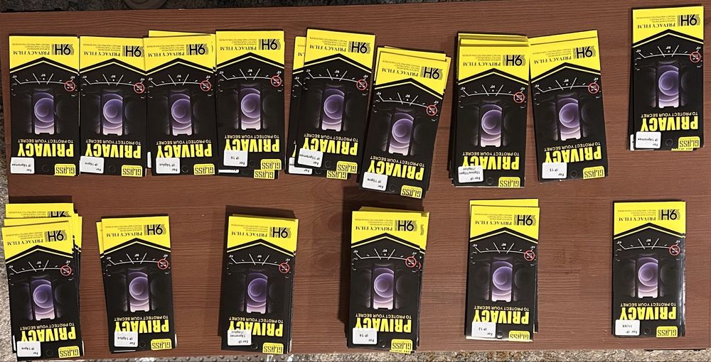 Szkła prywatyzujące iPhone 11-16 Pro Max 59 sztuk!