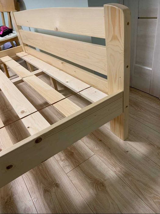 Дерев"яне ліжко Каміла двоспальне. Масив дерева сосна. Масивний брус