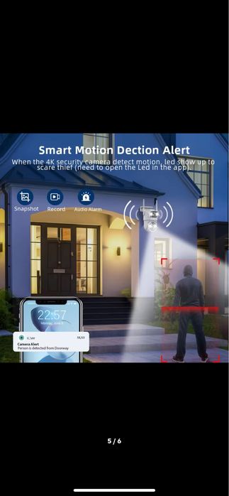 Камера видеонаблюдения WiFi 8 мп | вулична камера відеоспостереження