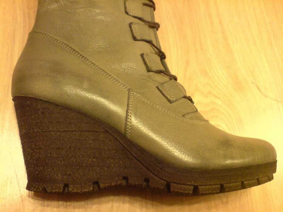 NOWE Buty-Trzewiki Damskie na koturnie40 Natural Skóra100% I-Klasa Gw6