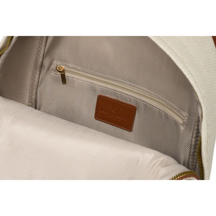 Plecak Damski PETERSON Miejski Skóra Tkanina Beżowo-Brązowy Duży