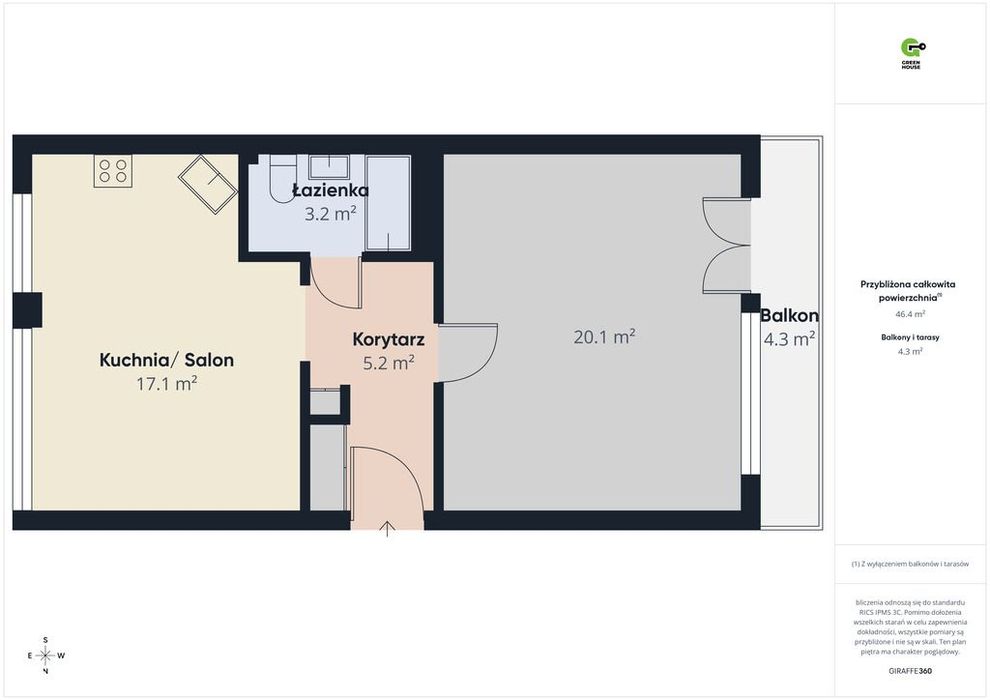 M3, 47,5 m² z parkingiem w centrum Częstochowy