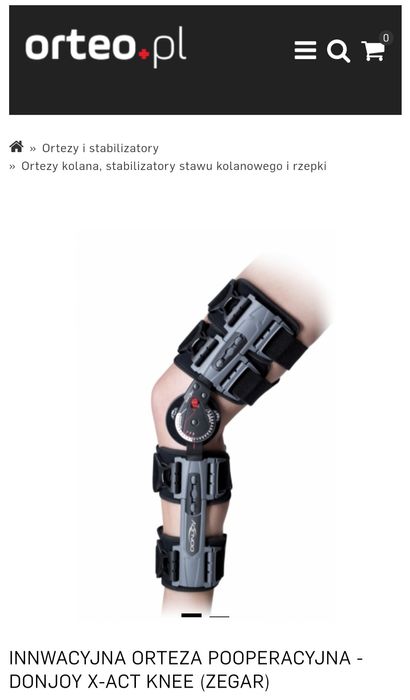Innowacyjna orteza pooperacyjna - DonJoy X-ACT ROM Knee (zegar)
