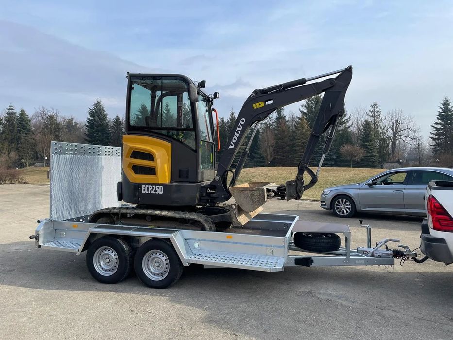 Zaslaw 265T  Przyczepa pod minikoparkę MK350TH z najazdem,